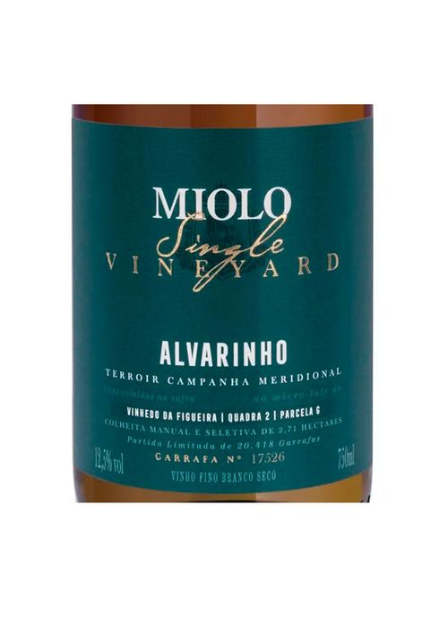 Vinho Miolo Single Vineyard Alvarinho 2022 Branco Brasil 750ml