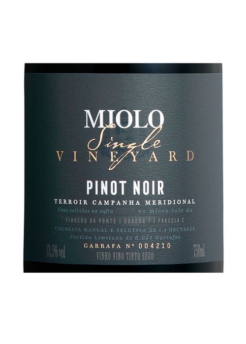 Vinho Miolo Single Vineyard Pinot Noir 2022 Tinto 750ml