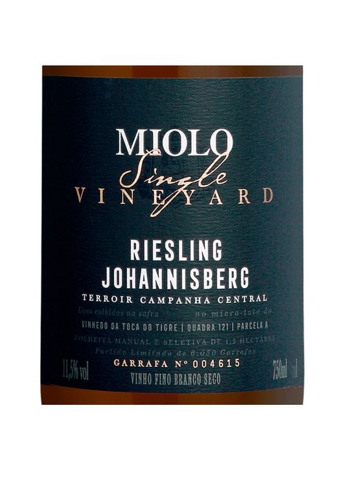 Vinho Miolo Single Vineyard Riesling Johannisberg 2021 Branco Brasil 750ml