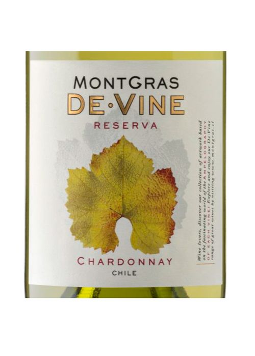 Vinho Montgras Reserva de Vine Chardonnay 2023 Branco Chile 750ml