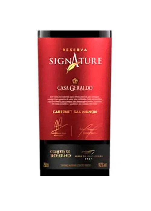 Vinho Casa Geraldo Reserva Signature Cabernet Sauvignon Colheita de Inverno 2021 Tinto Brasil 750ml