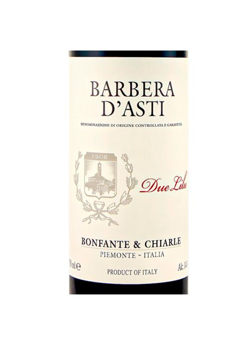 Vinho Barbera D'Asti Due Lilu DOCG Bonfante & Chiarle 2021 Tinto Itália 750ml
