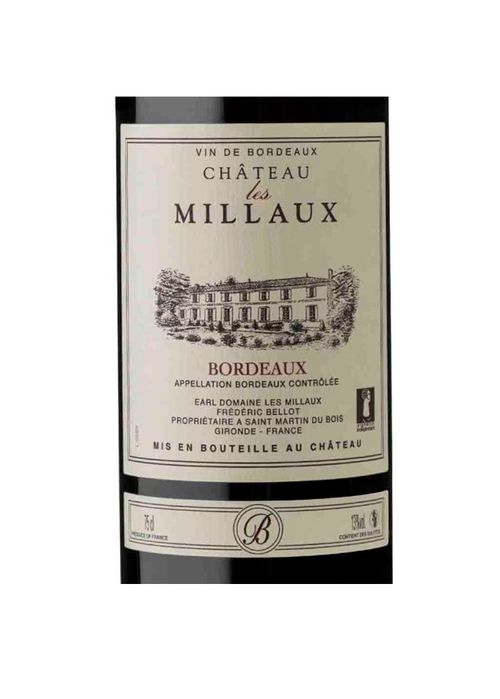 Vinho Château Les Millaux Bordeaux 2021 Tinto França 750ml