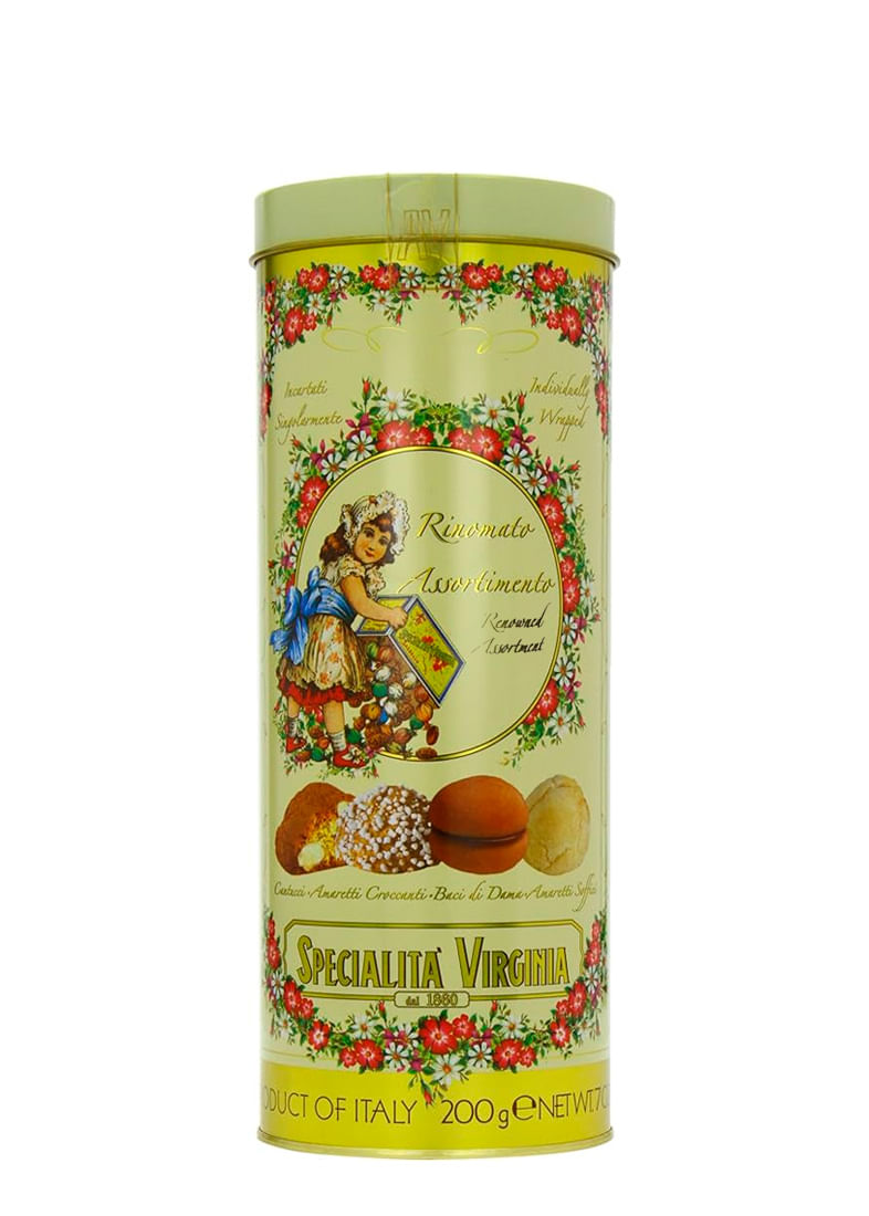 Biscoito Amaretti Virginia Mix de Cantucci Lata 200g 21046