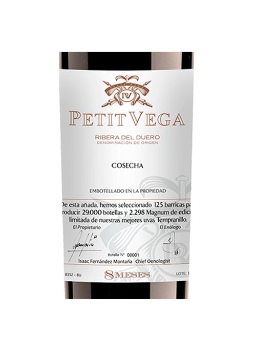 Vinho Petit Vega 8 Tempranillo 2021 Tinto Espanha 750ml