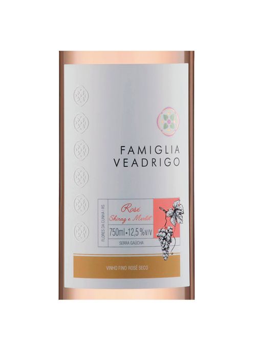 Vinho Famiglia Veadrigo Syrah e Merlot 2023 Rosé Brasil 750ml