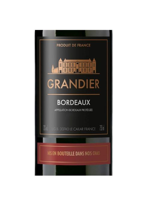 Vinho Grandier Bordeaux 2021 Tinto França 750ml