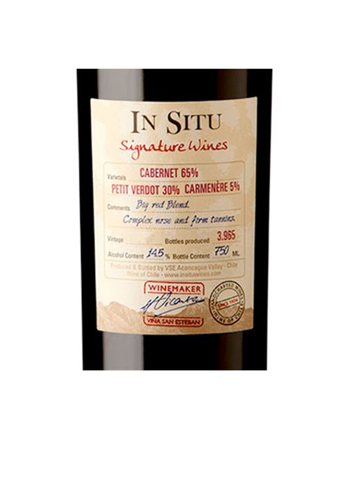 Vinho In Situ Signature Cabernet Petit Verdot Carménère 2021 Tinto Chile 750ml