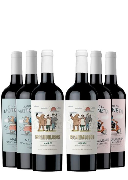 Kit El Gordo em Motoneta (2 Cabernet + 2 Malbec + 2 Escandalosos Malbec)
