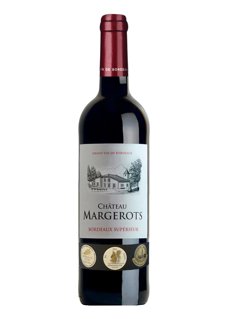 Vinho Château Margerots Bordeaux Supérieur 2022 Tinto França 750ml